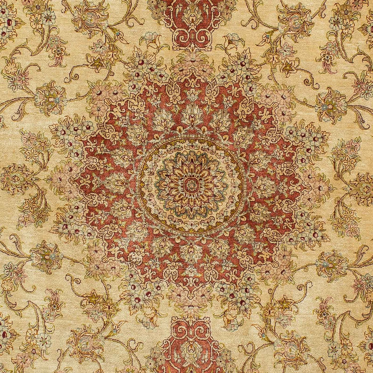Jedwabny dywan - Ghom Silk - Premium - 210 x 130 cm - beżowy