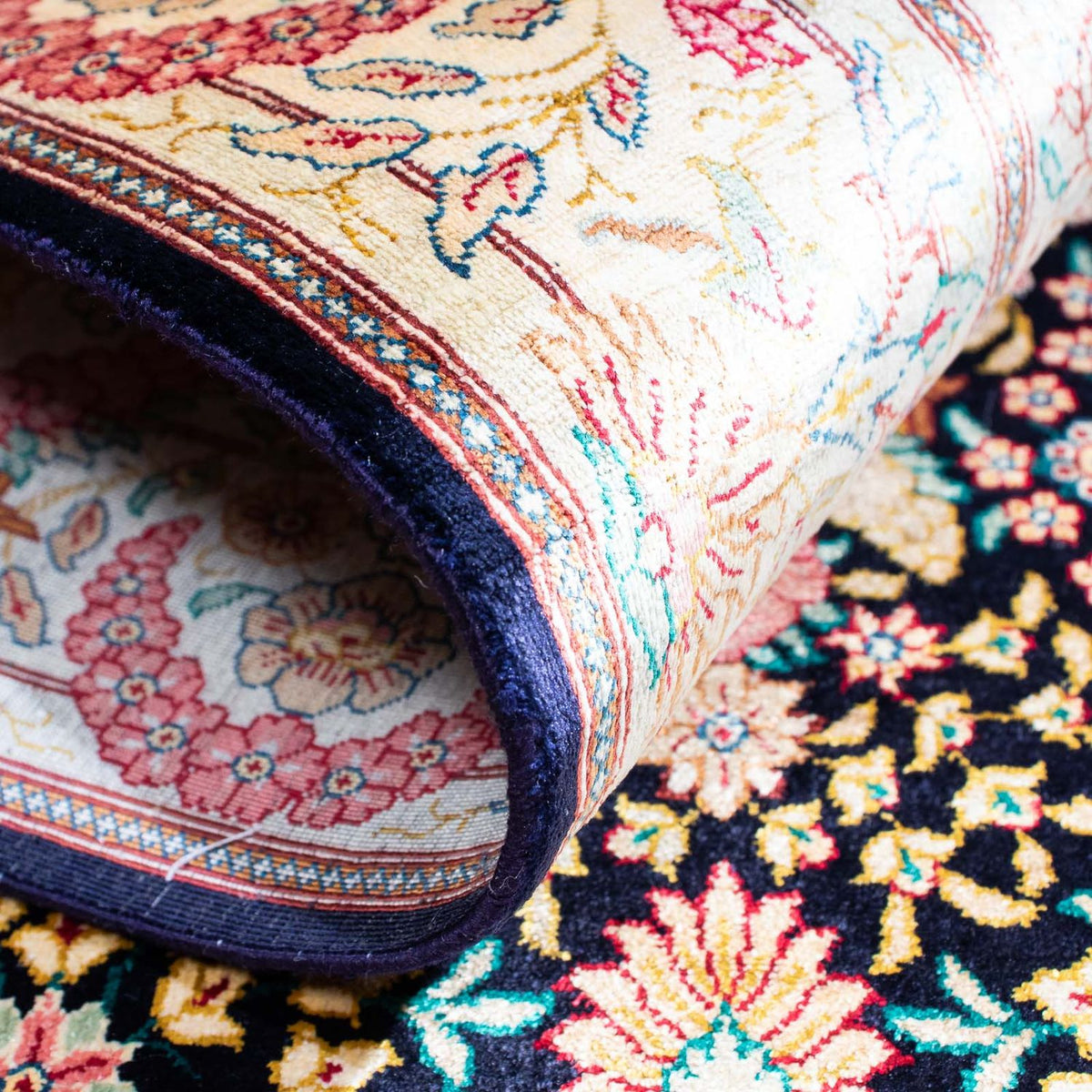 Dywan perski - Ghom - 130 x 81 cm - beżowy