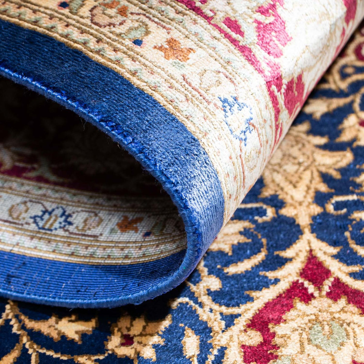 Dywan perski - Ghom - 152 x 100 cm - ciemnoniebieski