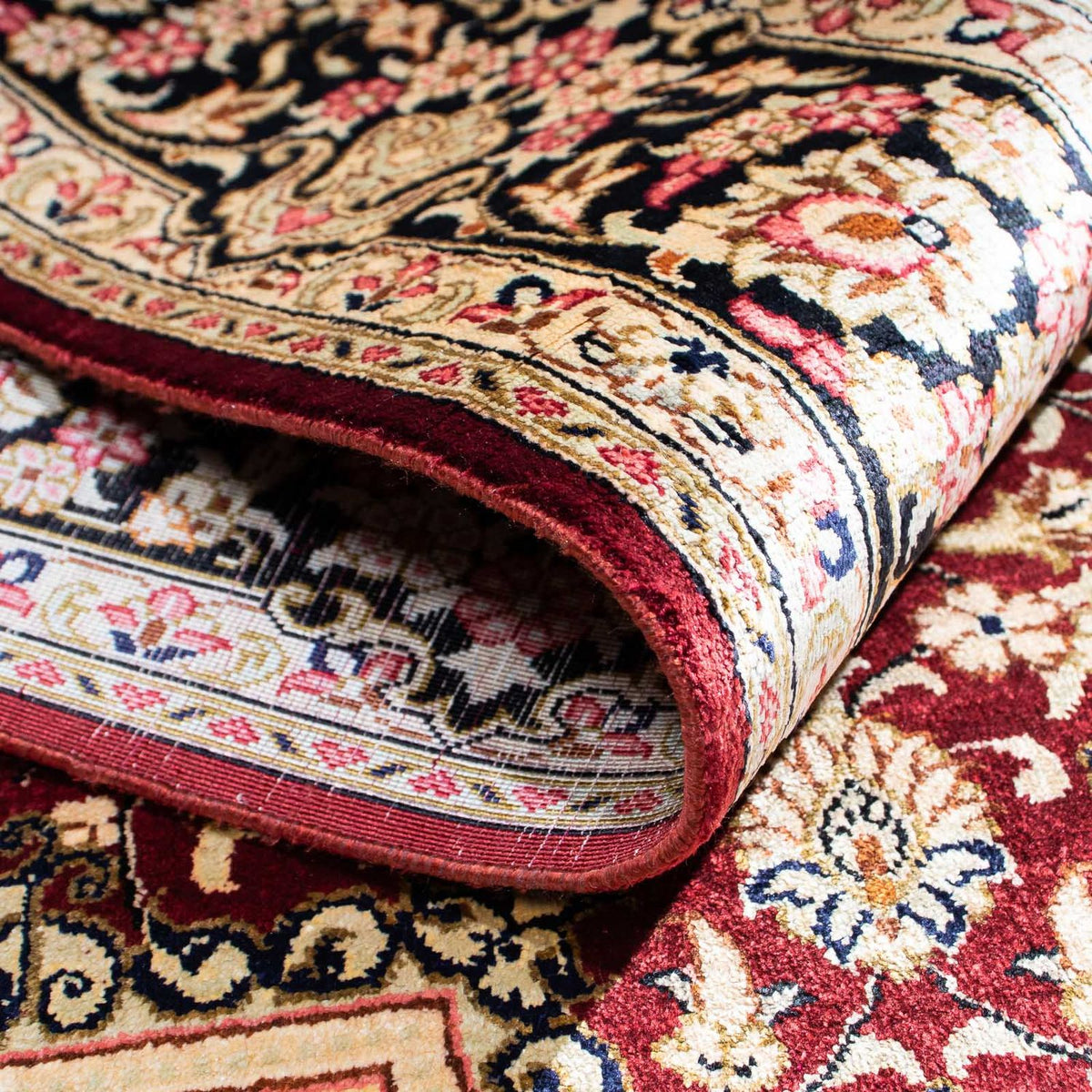 Dywan perski - Ghom - 144 x 95 cm - ciemna czerwień