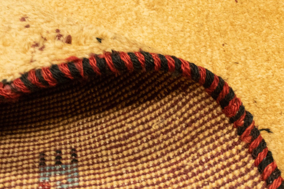 Dywan Gabbeh - perski - 170 x 137 cm - złoto