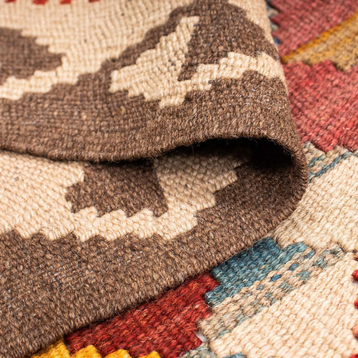 Biegacz Dywan Kelim - Orientalny - 195 x 98 cm - czerwony