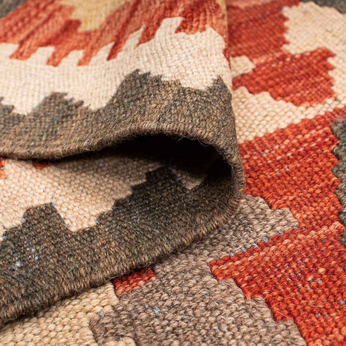 Dywan Kelim - Orientalny - 194 x 147 cm - jasna czerwień