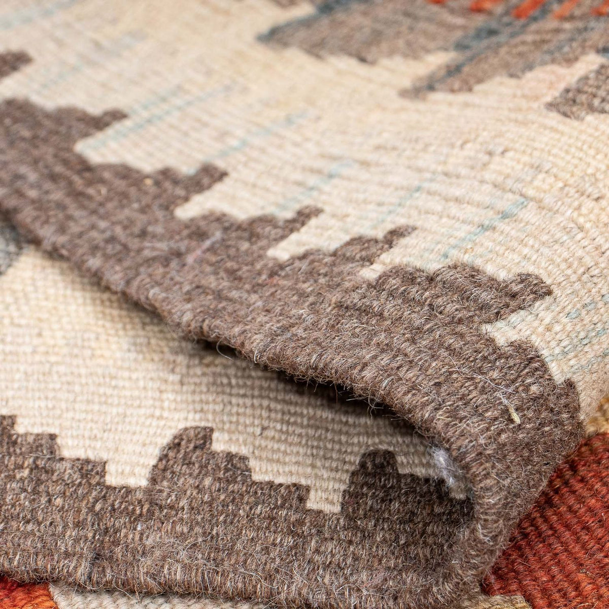 Biegacz Dywan Kelim - Splash - 310 x 97 cm - rdza