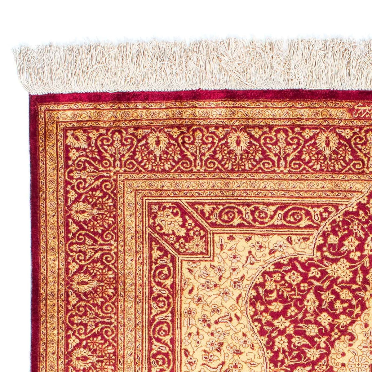 Dywan perski - Ghom - 147 x 102 cm - ciemna czerwień