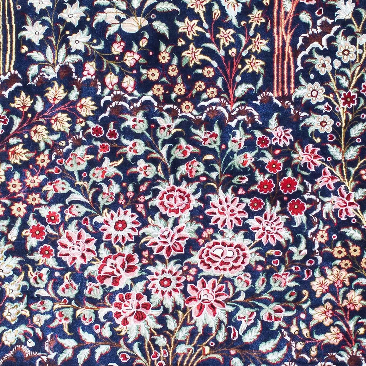 Dywan perski - Ghom - 152 x 100 cm - ciemnoniebieski