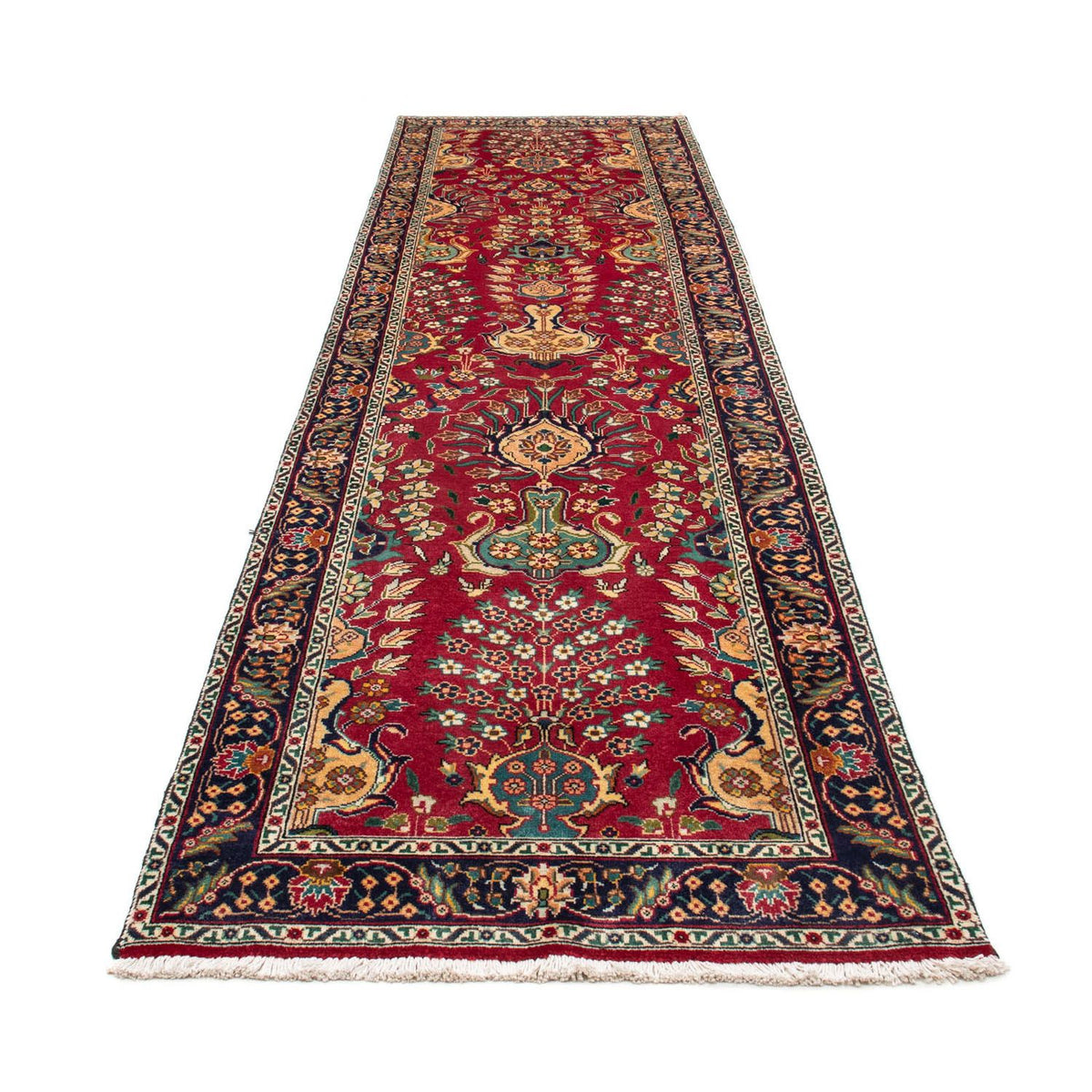 Biegacz Dywan perski - Tabriz - 400 x 105 cm - czerwony