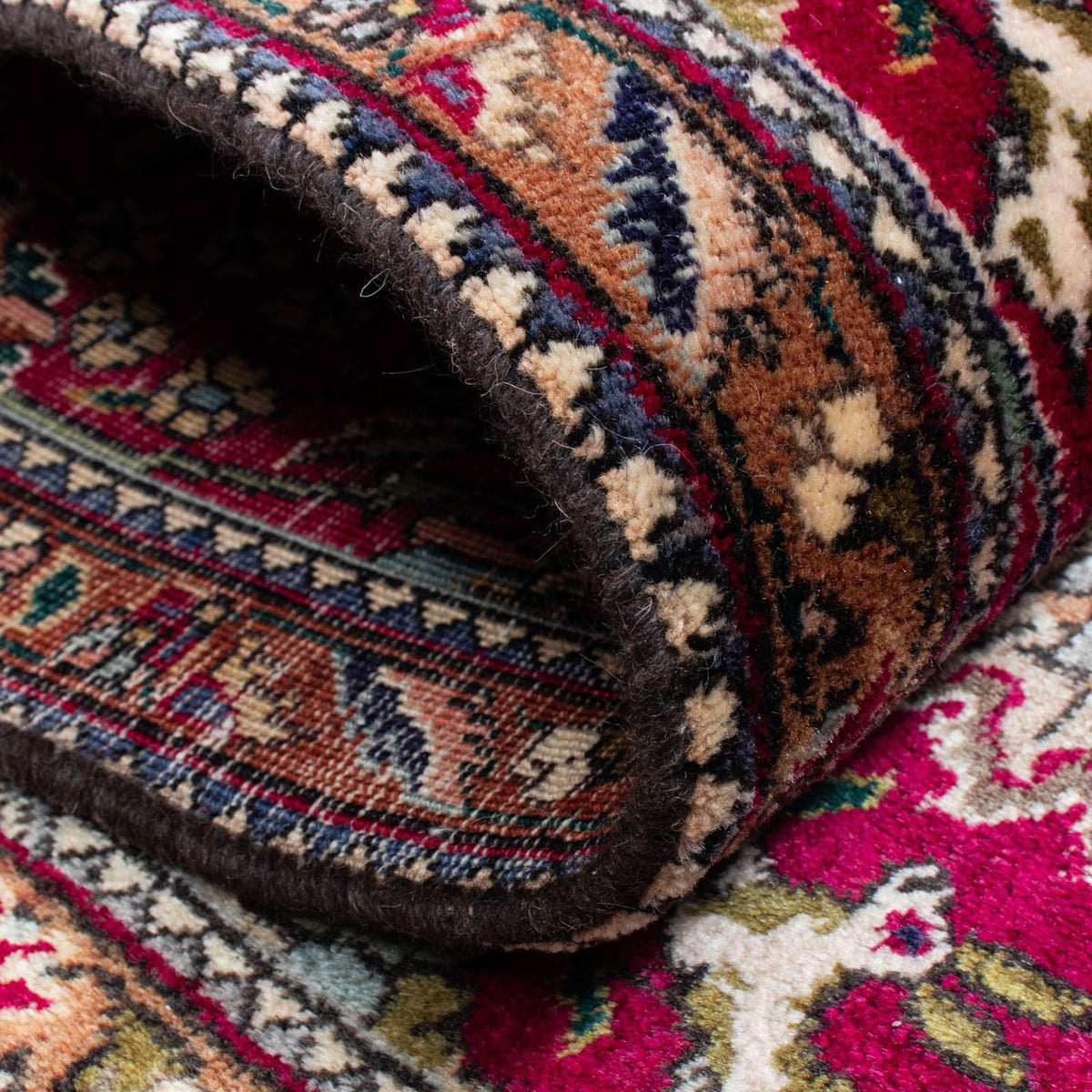 Biegacz Dywan perski - Tabriz - 385 x 90 cm - ciemna czerwień