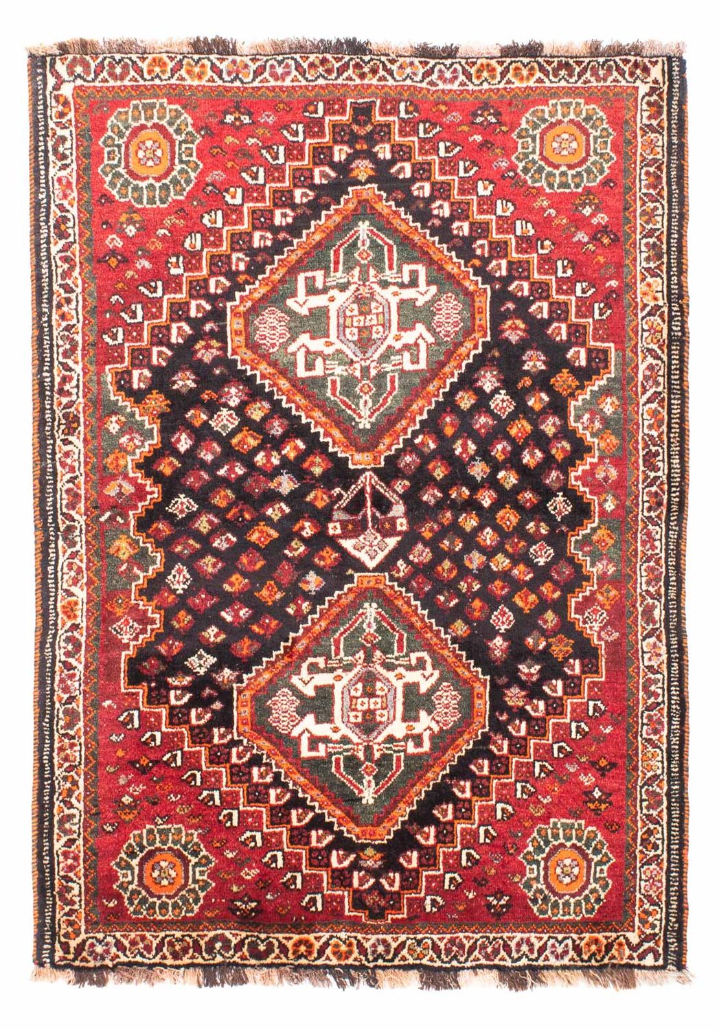 Perski dywan - Nomadyczny - 157 x 113 cm - ciemnoniebieski