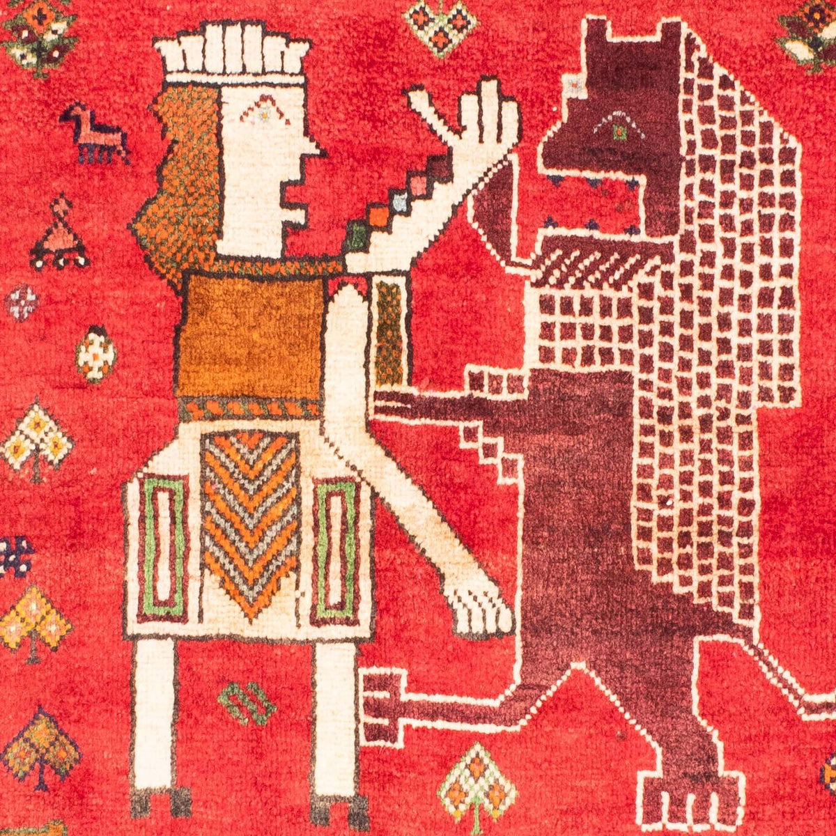 Perski dywan - Nomadyczny - 172 x 130 cm - czerwony