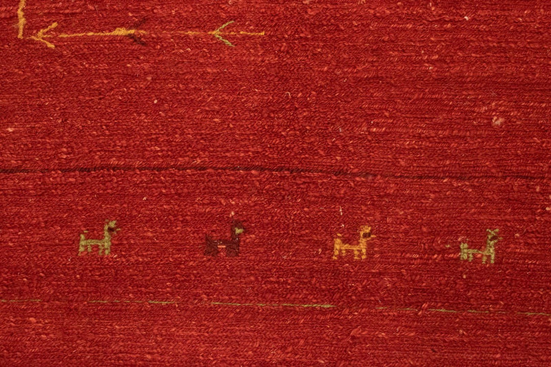 Dywan Gabbeh - perski - 195 x 151 cm - czerwony