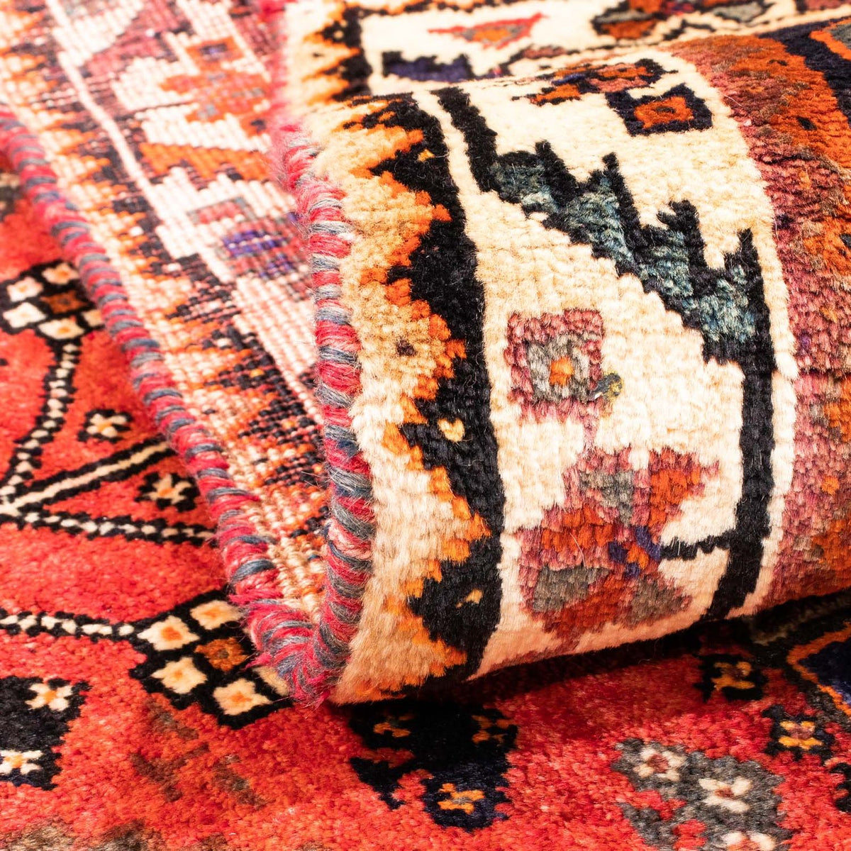 Perski dywan - Nomadyczny - 160 x 110 cm - czerwony