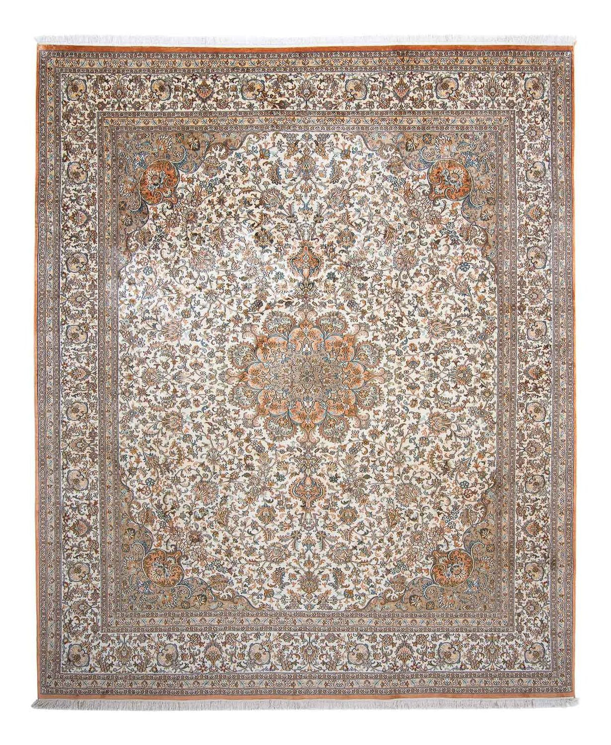 Jedwabny dywan - Kashmir Silk - 304 x 241 cm - beżowy