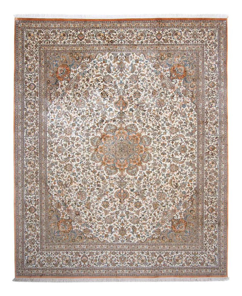 Jedwabny dywan - Kashmir Silk - 304 x 241 cm - beżowy