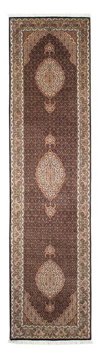 Biegacz Dywan perski - Tabriz - 302 x 82 cm - ciemnoniebieski