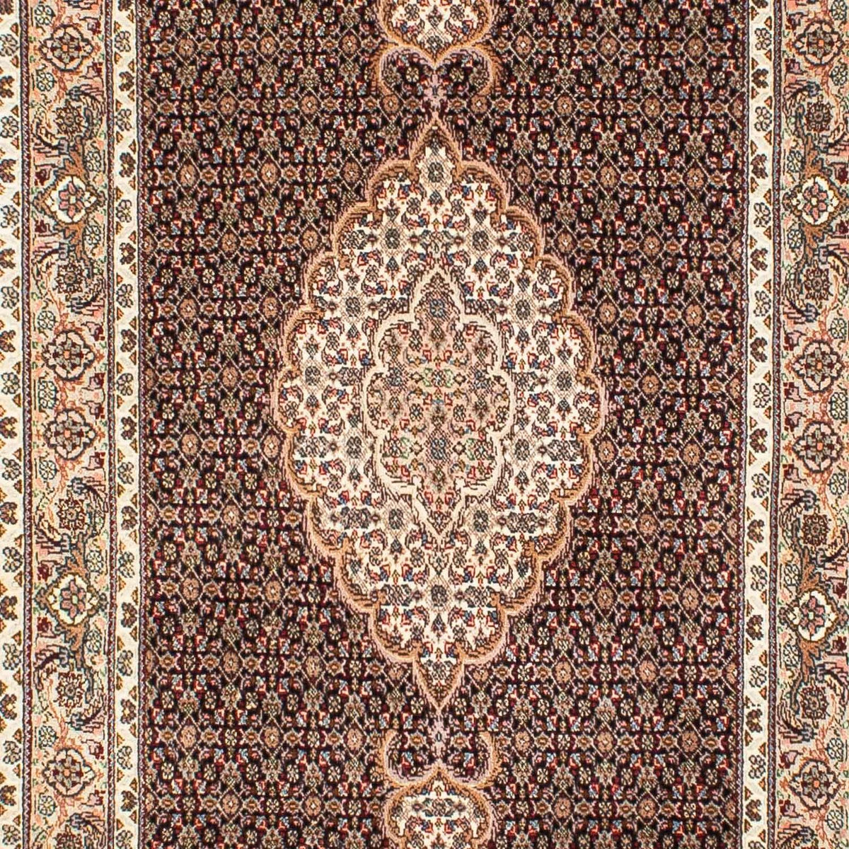 Biegacz Dywan perski - Tabriz - 302 x 82 cm - ciemnoniebieski