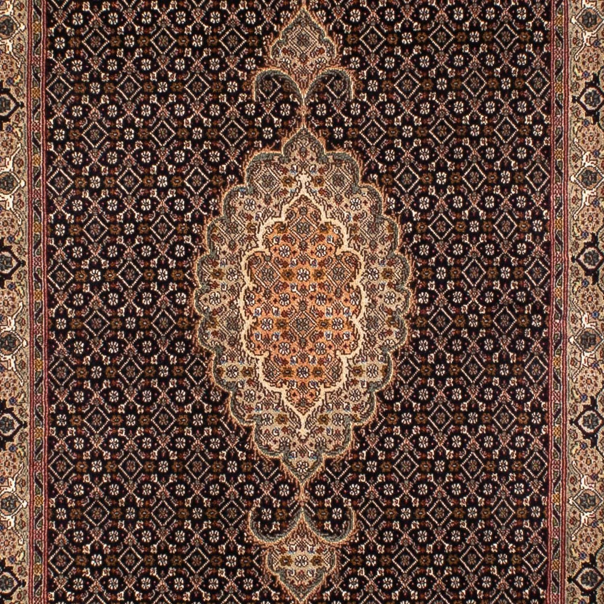 Biegacz Dywan perski - Tabriz - 295 x 77 cm - ciemnoniebieski