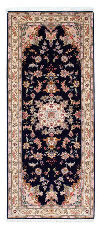 Biegacz Dywan perski - Tabriz - Królewski - 200 x 83 cm - ciemnoniebieski