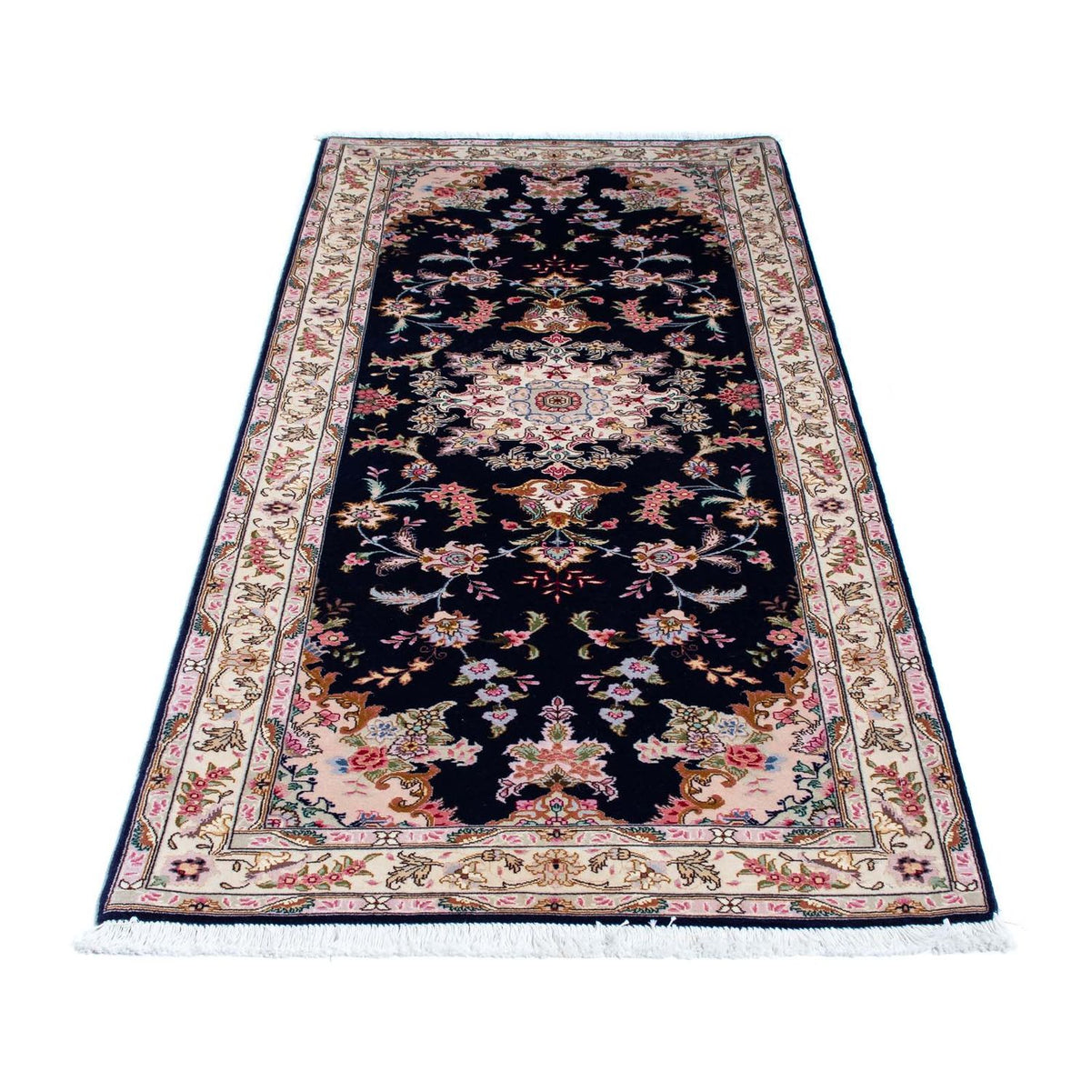 Biegacz Dywan perski - Tabriz - Królewski - 200 x 83 cm - ciemnoniebieski