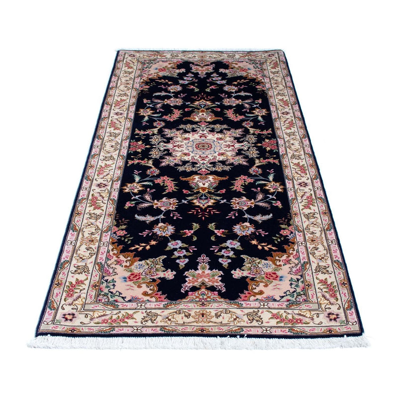 Biegacz Dywan perski - Tabriz - Królewski - 200 x 83 cm - ciemnoniebieski