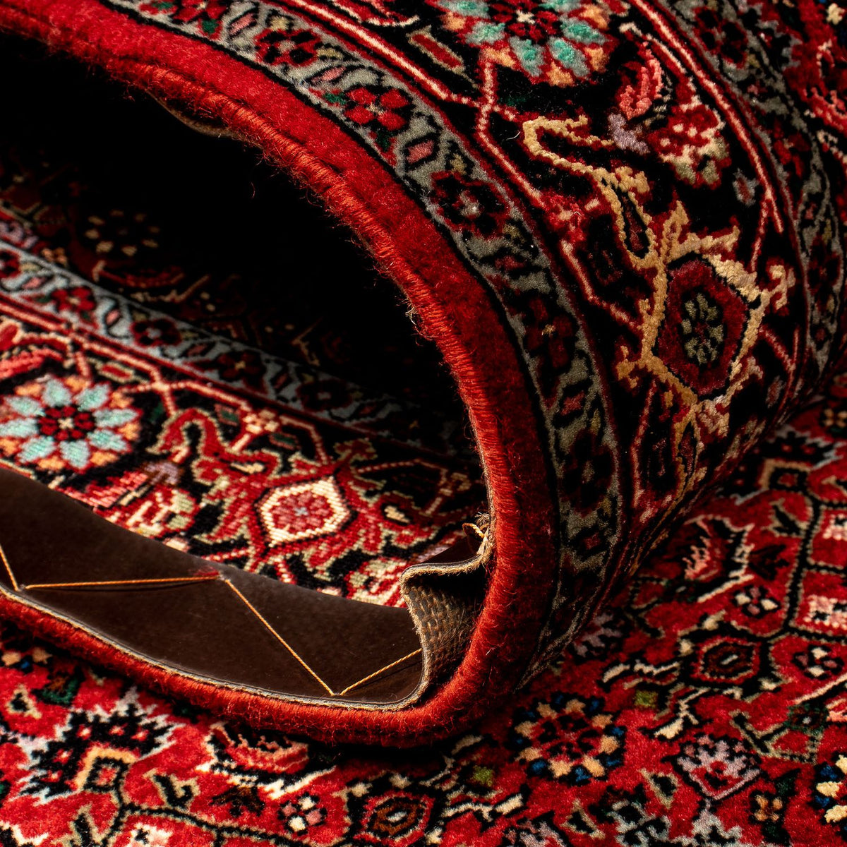 Biegacz Dywan perski - Bijar - 290 x 82 cm - ciemna czerwień