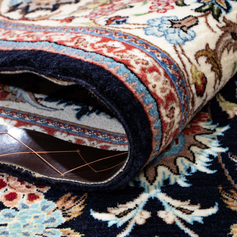 Dywan perski - Ghom - 210 x 140 cm - ciemnoniebieski