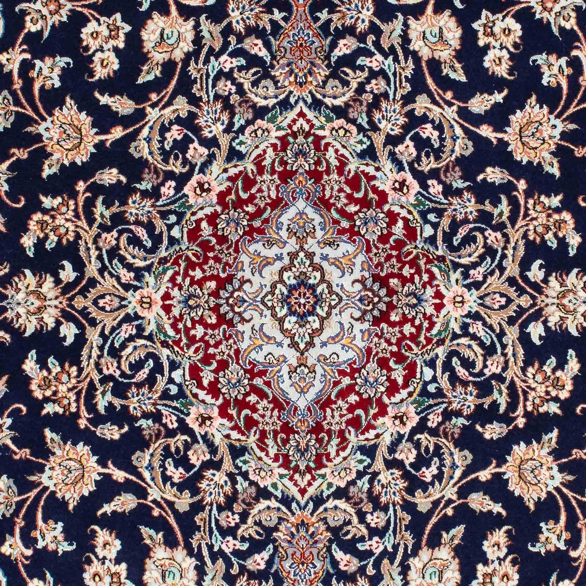 Dywan perski - Isfahan - Premium - 200 x 130 cm - ciemnoniebieski