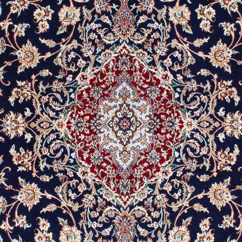 Dywan perski - Isfahan - Premium - 200 x 130 cm - ciemnoniebieski
