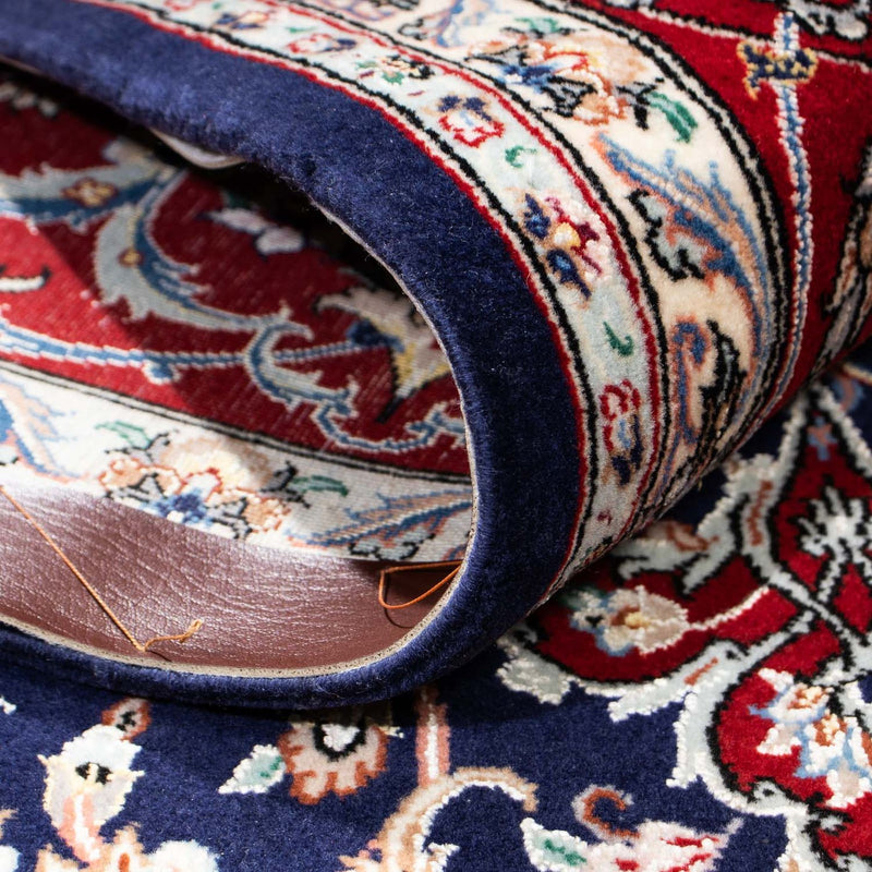 Dywan perski - Isfahan - Premium - 200 x 130 cm - ciemnoniebieski