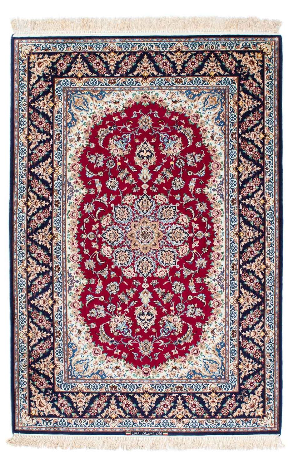 Dywan perski - Isfahan - Premium - 194 x 131 cm - ciemna czerwień