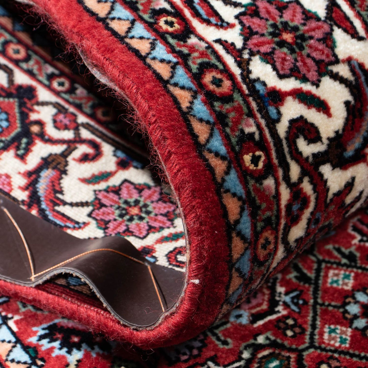 Biegacz Dywan perski - Bijar - 205 x 74 cm - ciemna czerwień