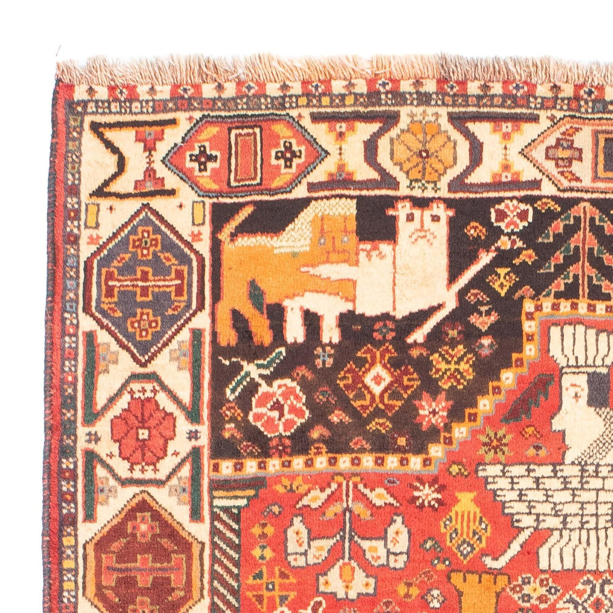 Perski dywan - Nomadyczny - 155 x 108 cm - ciemna czerwień