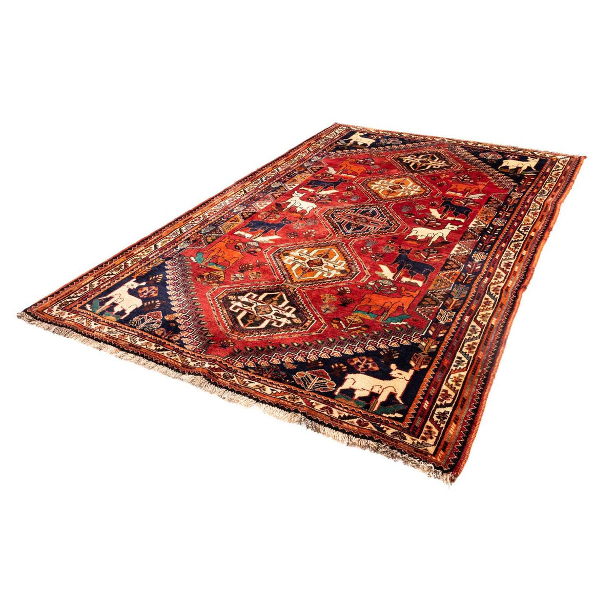 Perski dywan - Nomadyczny - 265 x 172 cm - czerwony