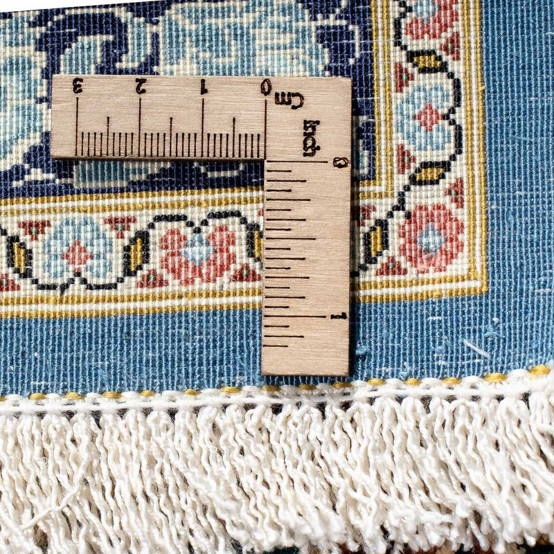 Dywan perski - Ghom - 86 x 58 cm - niebieski