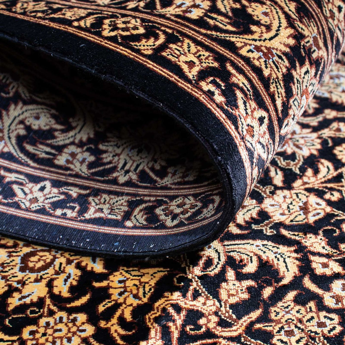 Dywan perski - Ghom - 118 x 80 cm - ciemnoniebieski