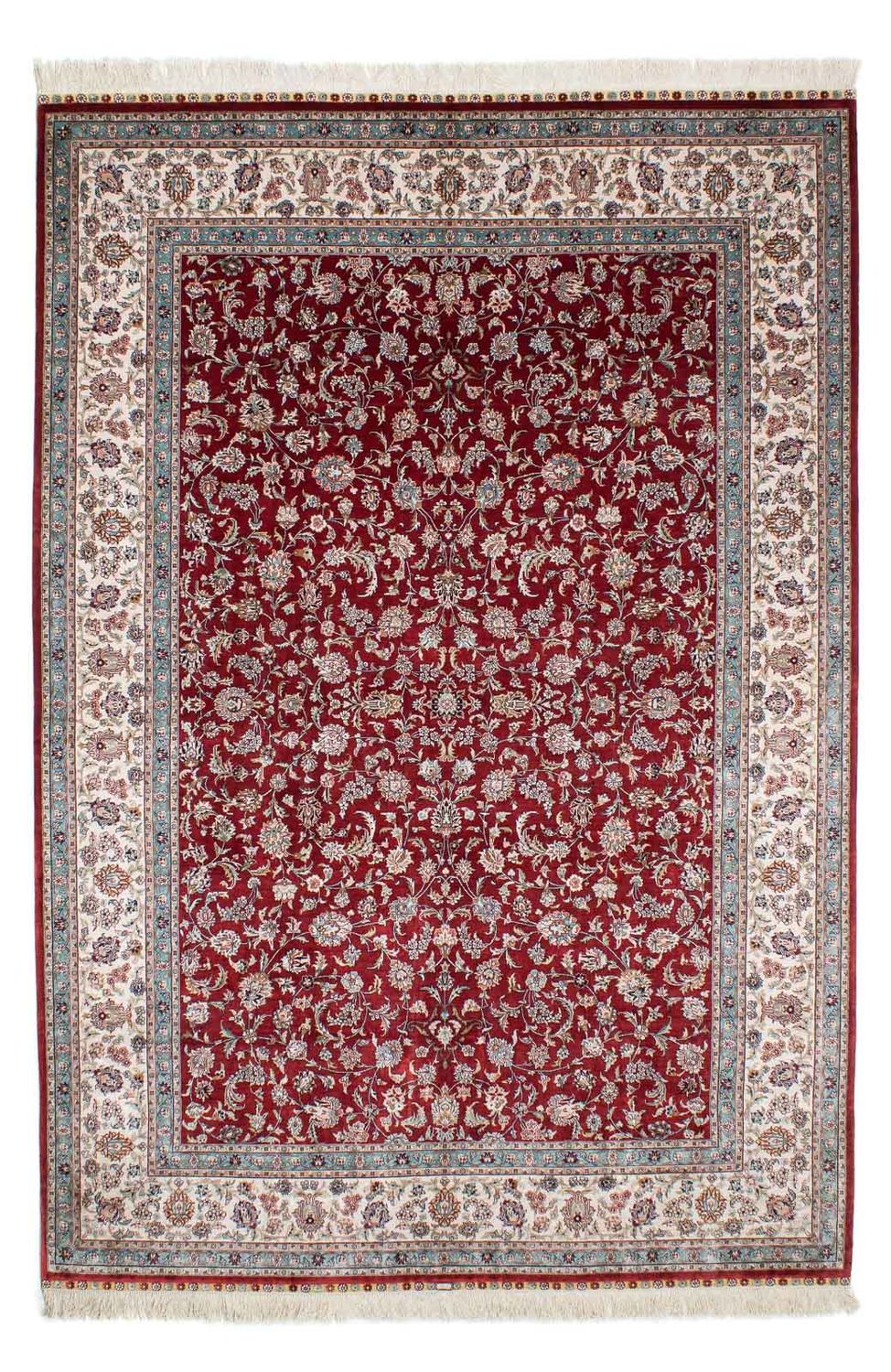 Orientalny dywan - Hereke - 246 x 170 cm - ciemna czerwień