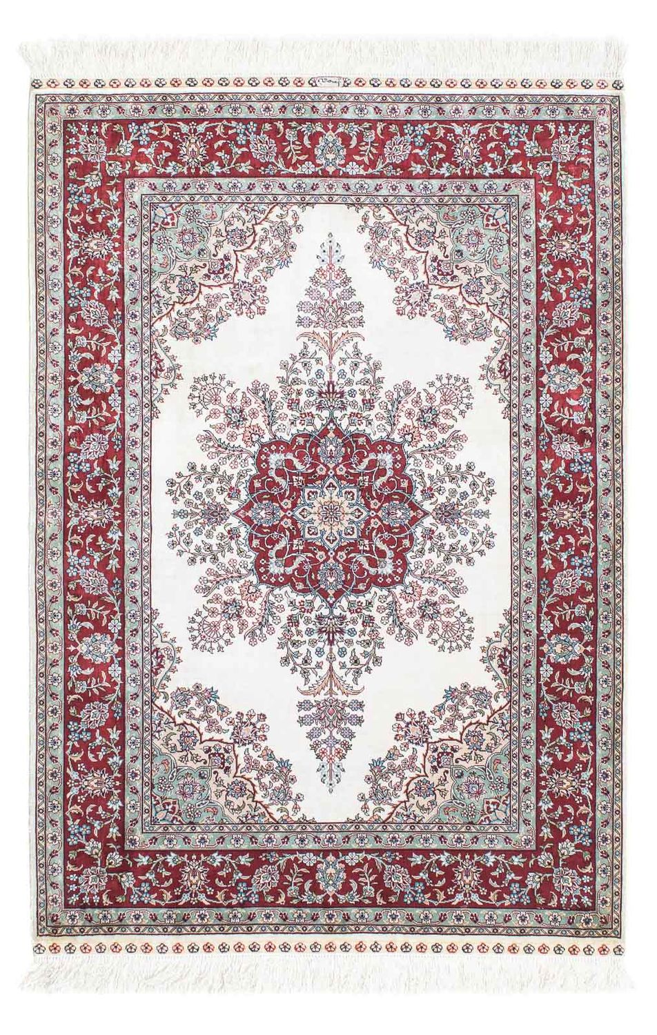 Orientalny dywan - Hereke - 137 x 91 cm - ciemna czerwień