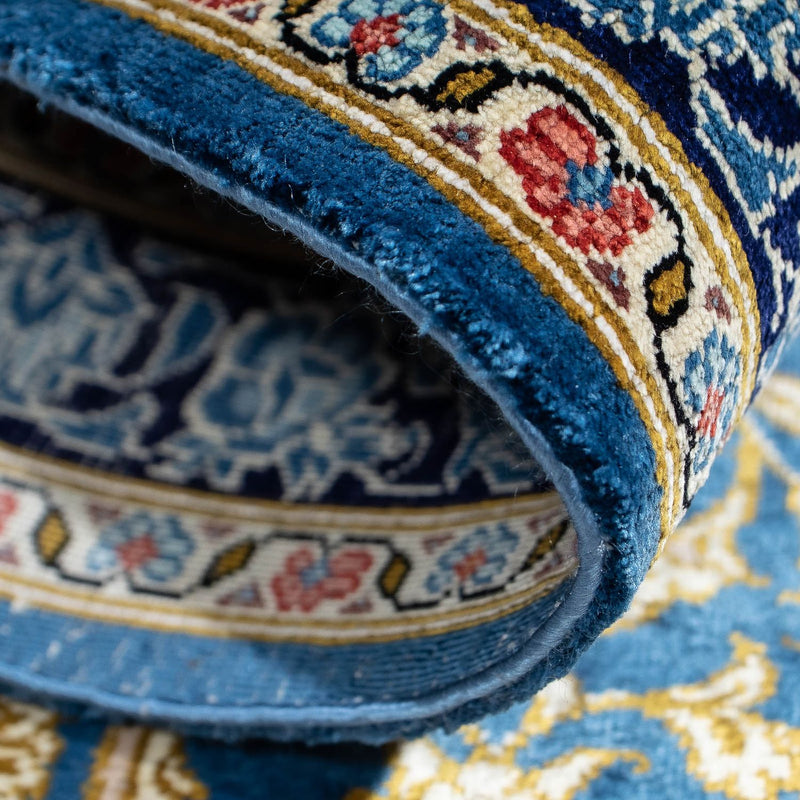 Dywan perski - Ghom - 86 x 60 cm - niebieski