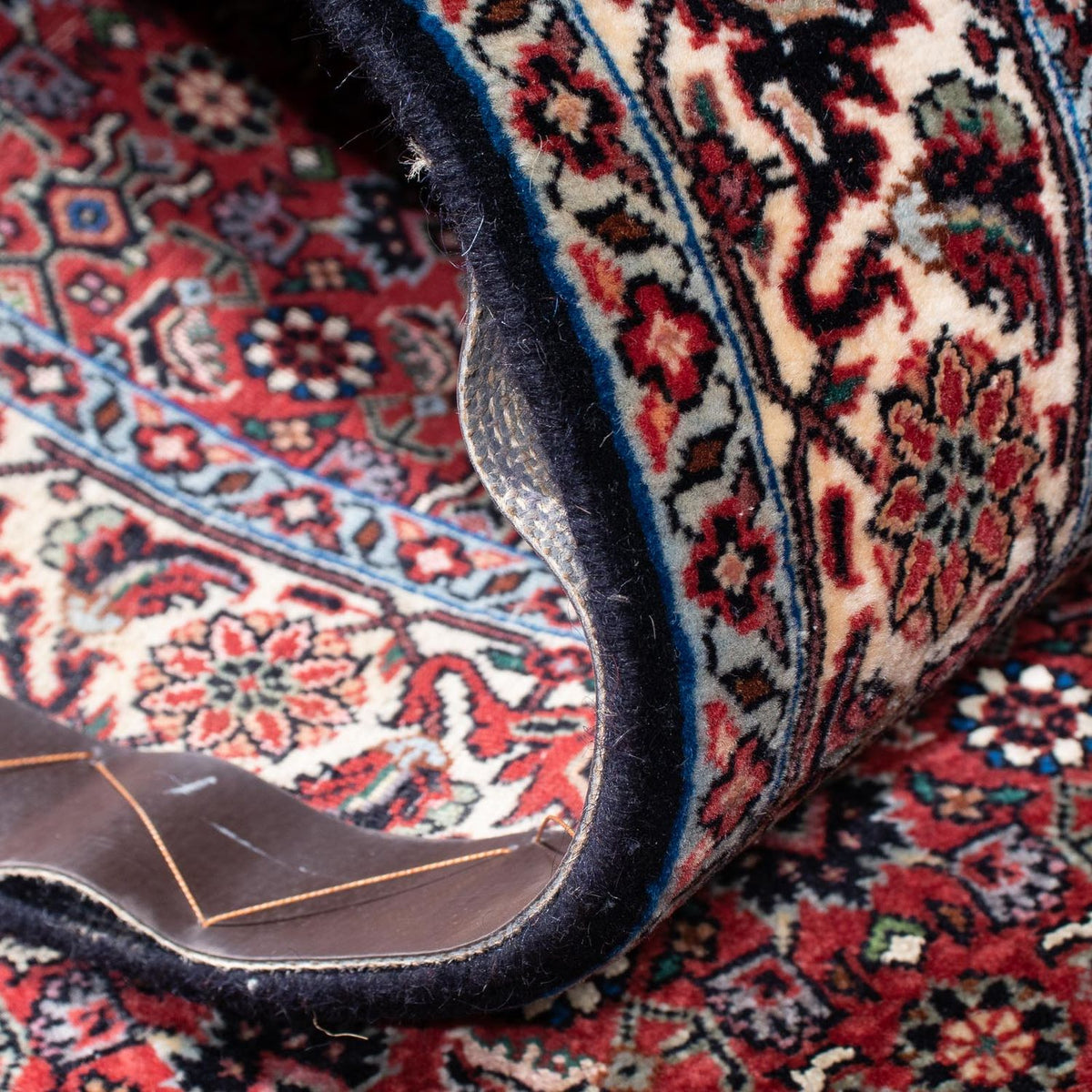 Biegacz Dywan perski - Bijar - 295 x 84 cm - ciemna czerwień