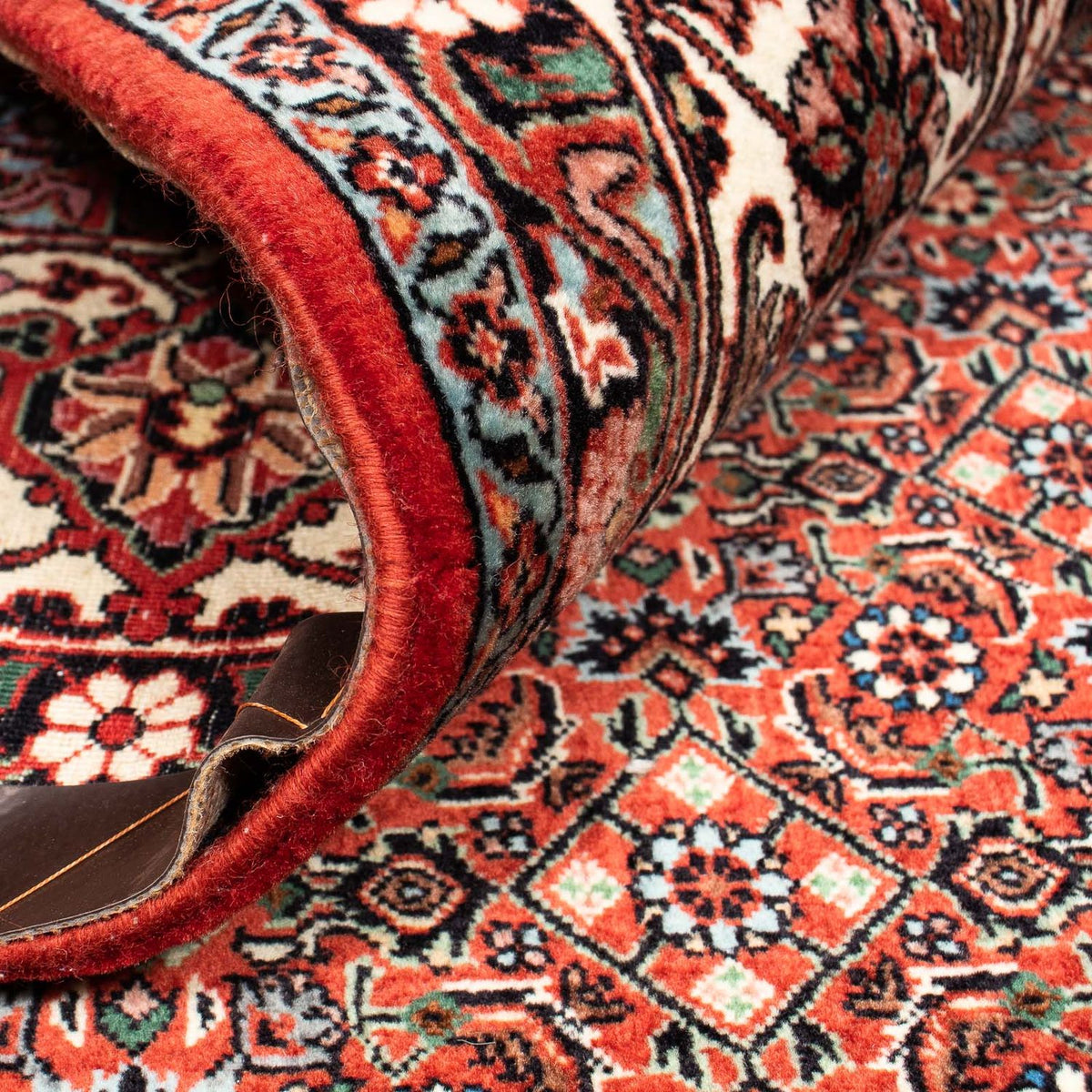 Dywan perski - Bijar kwadratowy  - 203 x 197 cm - ciemna czerwień