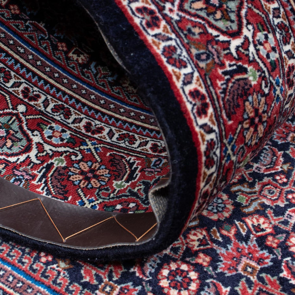 Biegacz Dywan perski - Bijar - 202 x 99 cm - ciemnoniebieski