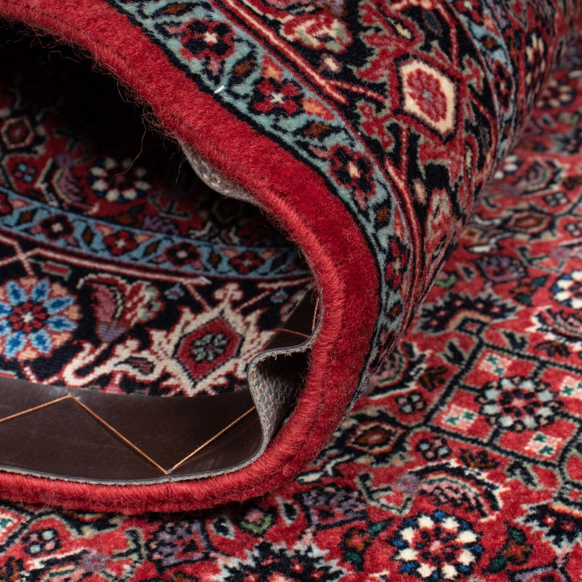 Biegacz Dywan perski - Bijar - 202 x 104 cm - ciemna czerwień