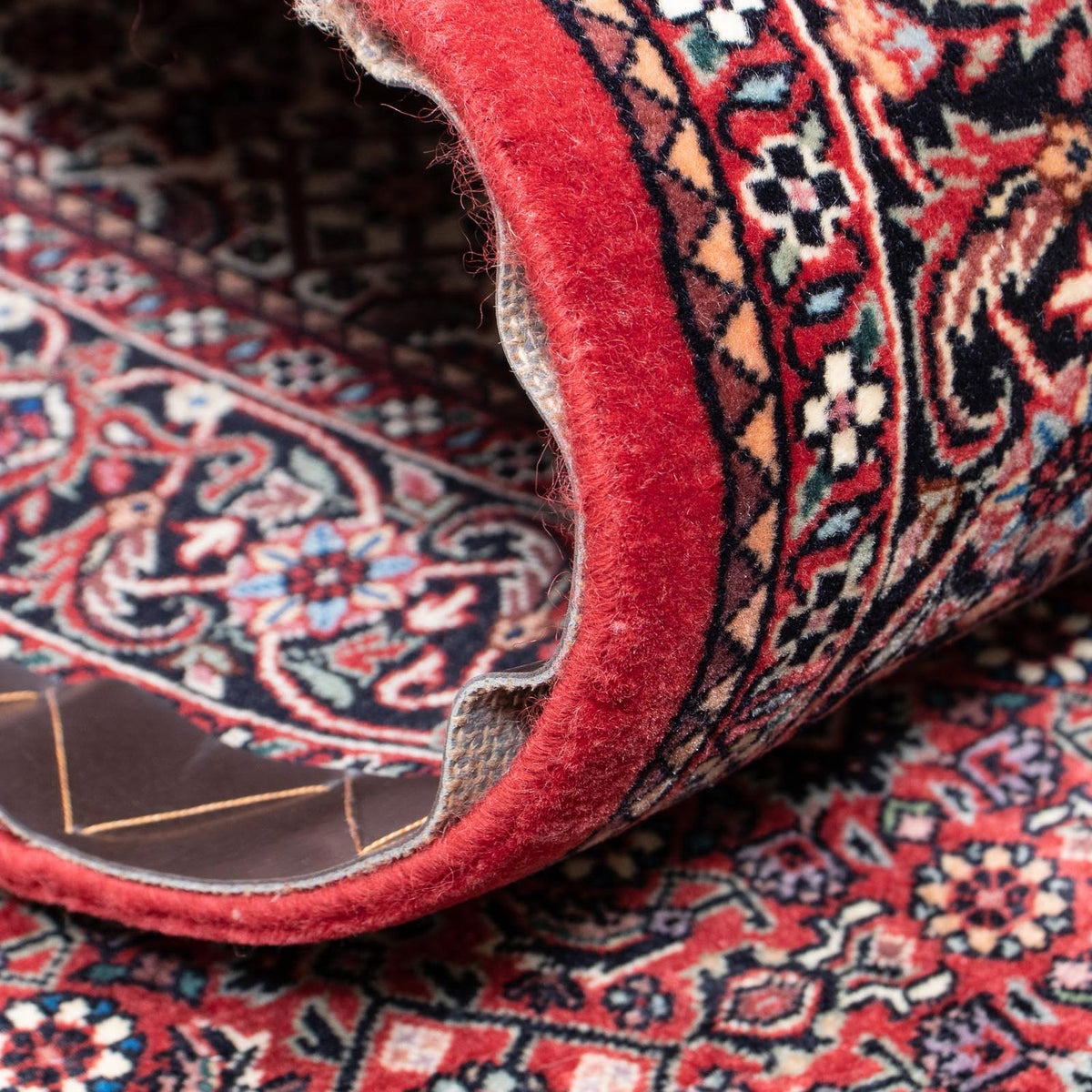 Biegacz Dywan perski - Bijar - 346 x 82 cm - ciemna czerwień