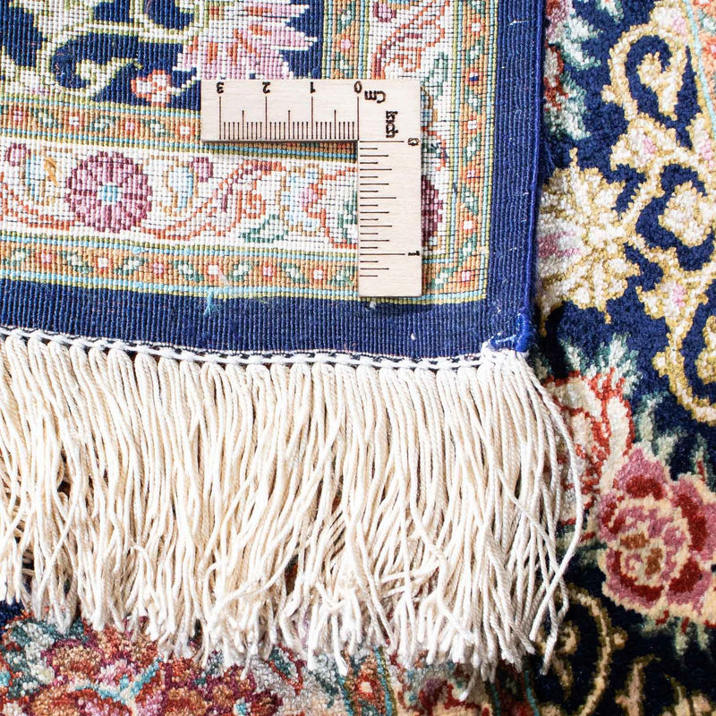 Dywan perski - Ghom - 120 x 79 cm - ciemnoniebieski