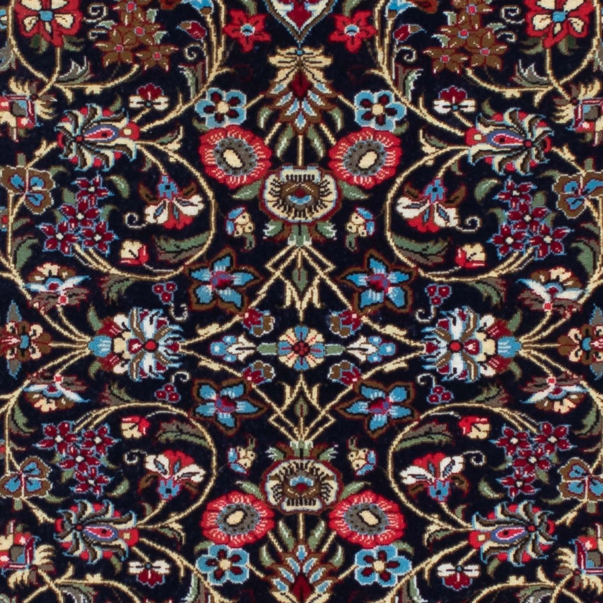 Biegacz Dywan perski - Ghom - 197 x 70 cm - ciemnoniebieski