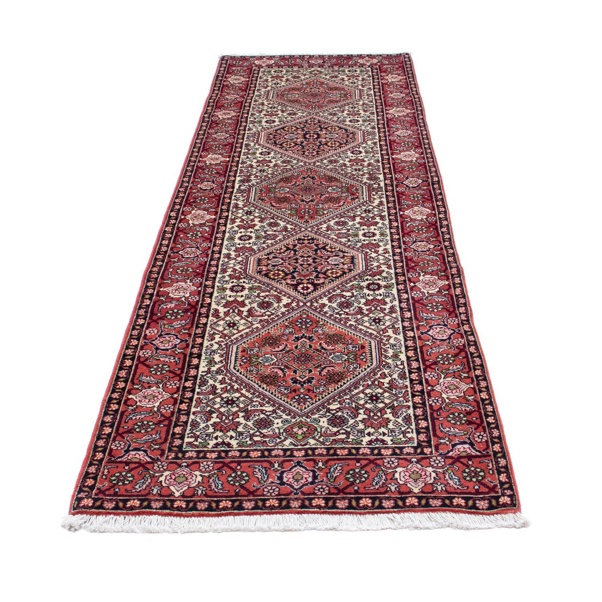 Biegacz Dywan perski - Bijar - 308 x 81 cm - czerwony