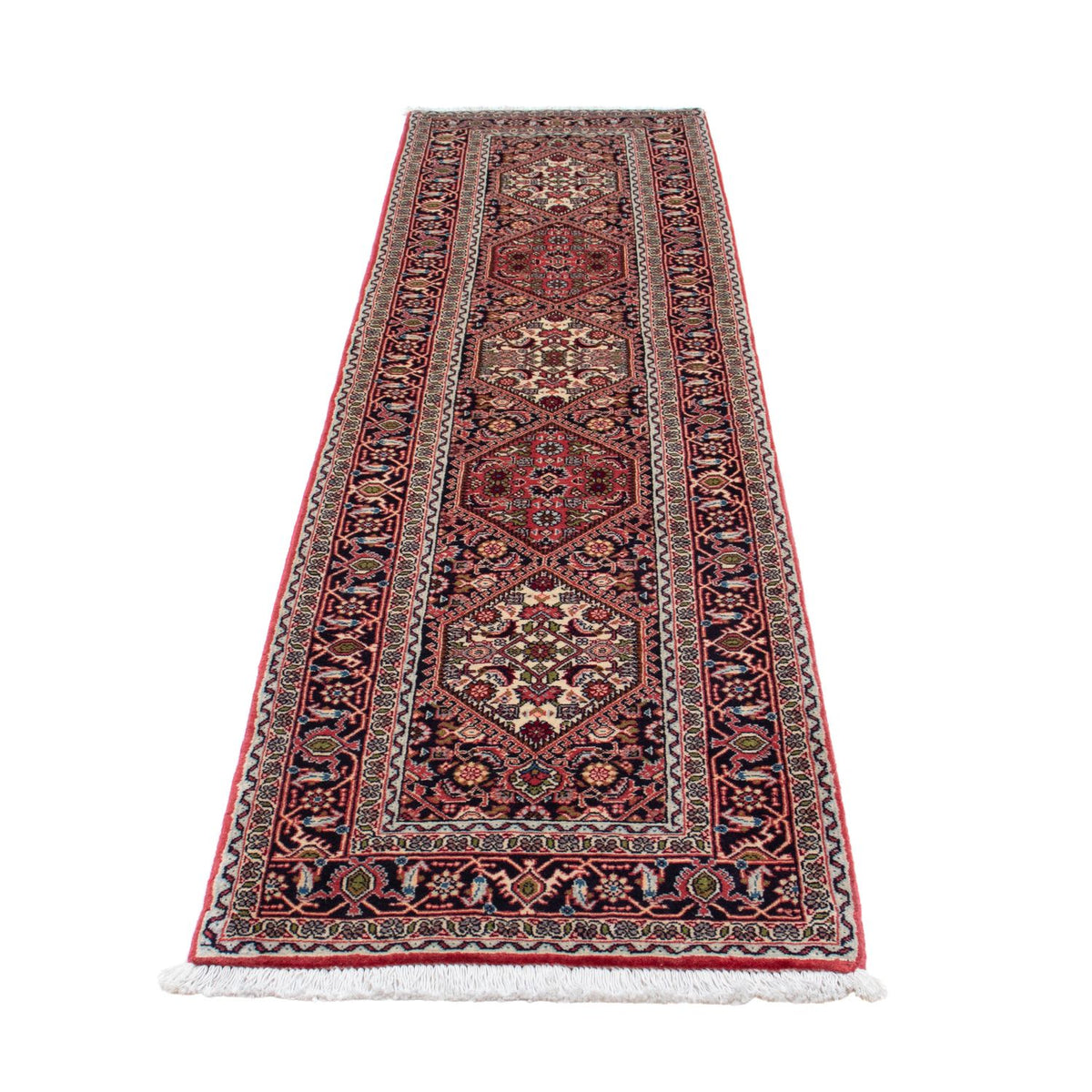 Biegacz Dywan perski - Bijar - 257 x 82 cm - jasna czerwień