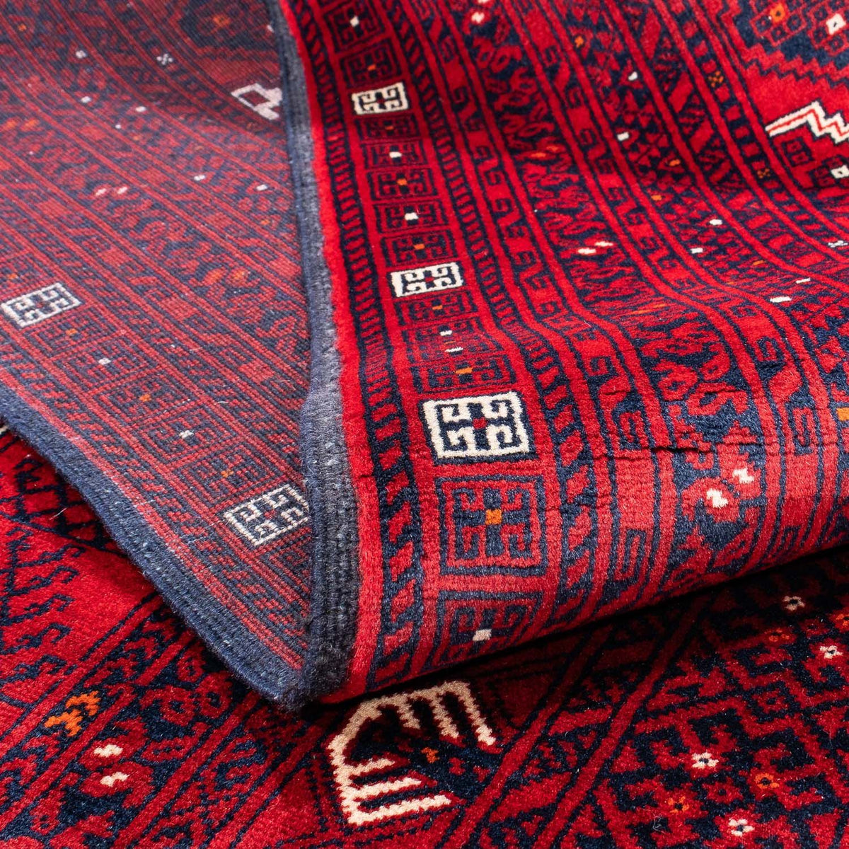 Dywan turkmeński - 249 x 160 cm - ciemna czerwień