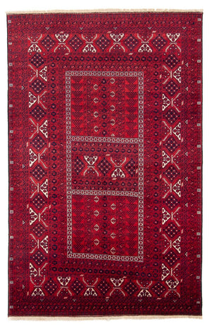 Dywan turkmeński - 248 x 163 cm - ciemna czerwień