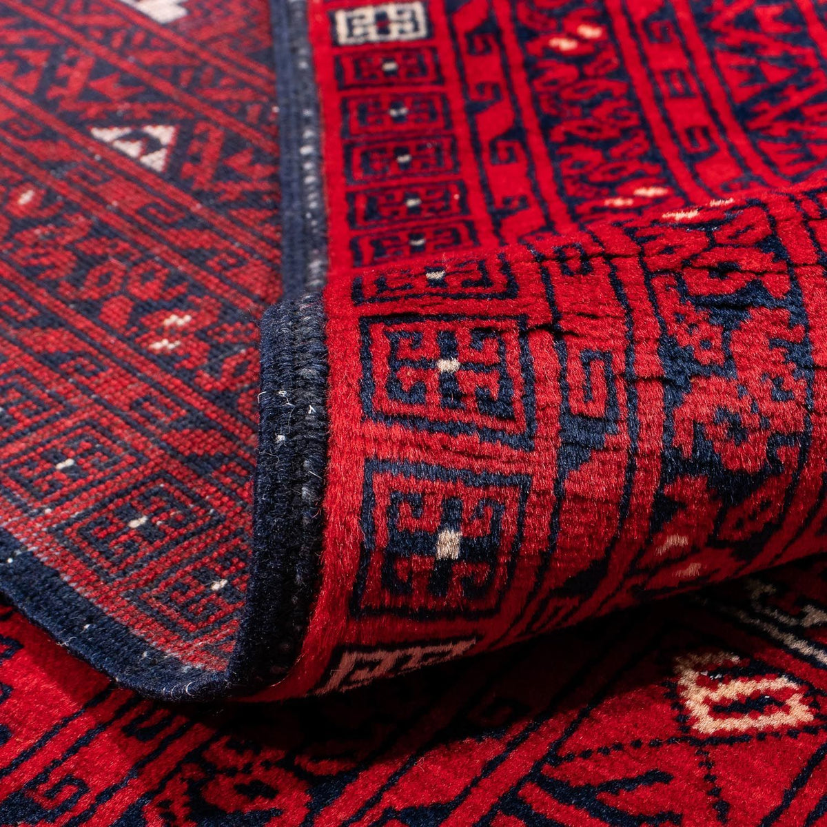 Dywan turkmeński - 248 x 163 cm - ciemna czerwień